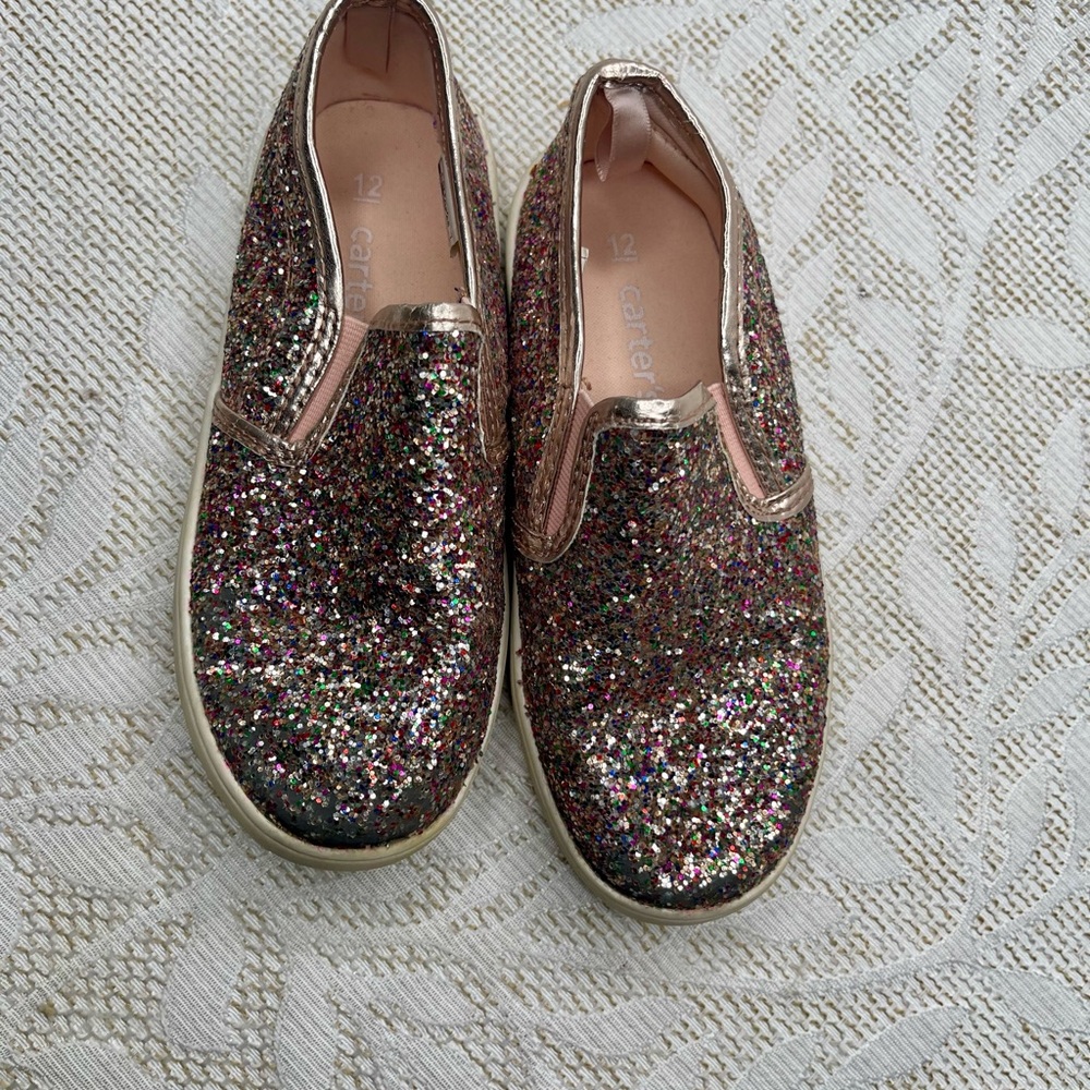 Carters Kids Glitter Slip-On Shoes 12 toddler
